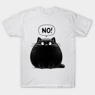 Black Cat Says No T-Shirt